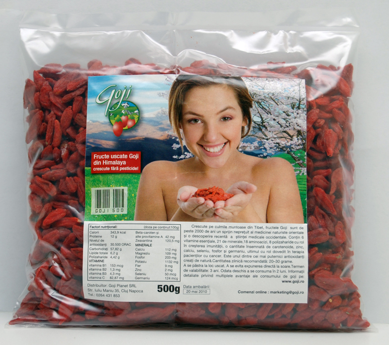 Goji fructe uscate ambalate la punga - 100 grame, 500 grame, 1000g - 1 kg